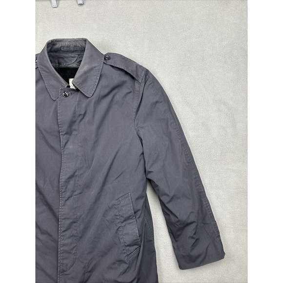 US Military All Weather Men's Trench Coat Size 42L Blue With Removable Liner - Picture 4 of 16